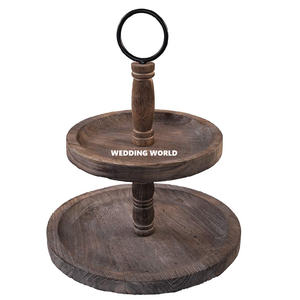 Support à gâteau en bois de conception de luxe de forme ronde, fait à la main de qualité supérieure, vente à chaud, support à gâteau en bois de créateur classique et élégant - Product Image 6