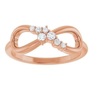 แหวนประดับอัญมณีสุดโรแมนติก รุ่น Stuller Infinity-Inspired 123779:602P ชุบโรเดียม เหมาะสำหรับเป็นแหวนหมั้นหรือของขวัญ - Product Image 3