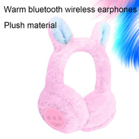 Casque sans fil YN pour femmes, mignon, en peluche, chaud, avec oreilles de lapin, casque sans fil BT, écouteurs de haute qualité
