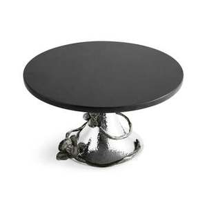 Soporte de pastel de Metal redondo de anémona con juego de cuchillos Plato de postre de alta calidad Chapado en negro Ideal para restaurantes Eventos Uso en fiestas - Product Image 5