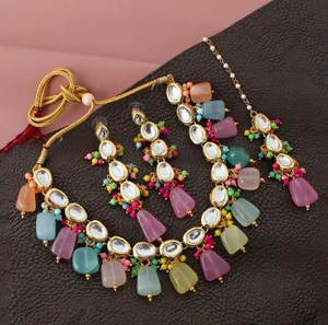 Collar indio de circón natural, collar indio de Kundan, joyería india, joyería especial, regalo para ella en el Festival, artículo único - Product Image 3