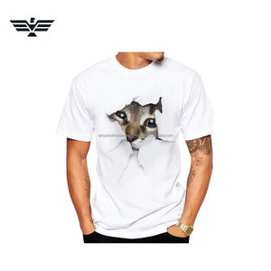 Custom 3D for Graphic Front Logo Knitted White Cotton <b>Funny</b> Tee for Men Unisex Casual Wear - Product Image 1