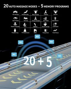 Nouveau fauteuil de massage de haute qualité avec inclinaison en apesanteur, commandes vocales, haut-parleurs Bluetooth haut de gamme et trois rouleaux pour les pieds - Product Image 4