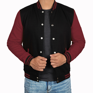 Chaqueta con letras de alta calidad para hombre, precio al por mayor, cuerpo de lana, Mangas de cuero, chaqueta con letras de fabricación personalizada al por mayor - Product Image 4