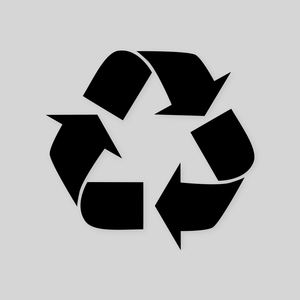 Autocollant de traceur de recyclage PVC noir espaces commerciaux signe carré protégé contre les UV 5x5 avis environnemental durable - Product Image 1