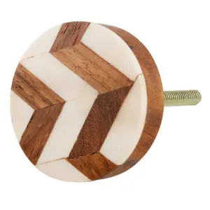 Handmade Brown and Black Wooden Round Cabinet Knobs High Quality Fashion With Customize Size From India