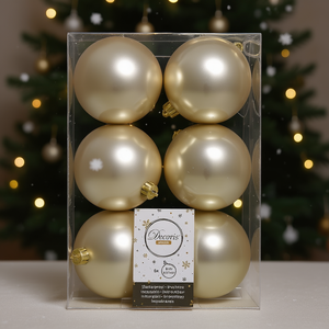 Amicasa Juego de 6 Bolas de Navidad de Plástico con Perlas de 8 cm, Adornos para Árbol de Navidad 9022065 - Product Image 3