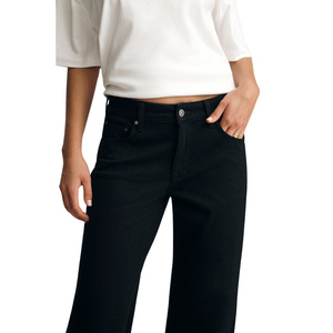 Jeans décontractés à jambes larges pour femmes en gros, respirants, taille mi-haute, coupe régulière, denim de qualité supérieure, fabrication OEM ODM, directement de l'usine - Product Image 4