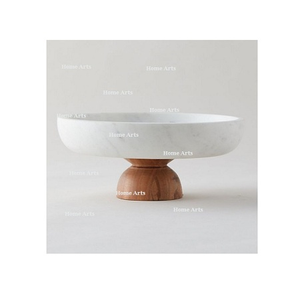 Juego de 2 cuencos de mármol para chocolates con base de metal, de diferentes tamaños, forma redonda, para frutos secos, los más vendidos. - Product Image 4