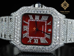 Reloj de Joyería de Alta Gama Resistente al Agua con Piedras Preciosas de Morganita, Estilo Hip Hop Elegante para Ocasiones Casuales y a la Moda, Regalo Perfecto - Product Image 5