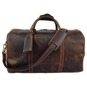 Sac polochon de luxe style vintage pour hommes Bandoulière réglable en cuir véritable Conception de protection multi-poches-Vente en gros pour le sport - Product Image 2