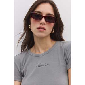 Camiseta Corta Informal Y2K para Mujer, Corte Regular, 100% Algodón, Transpirable, Talla Única - Product Image 6