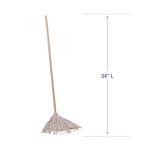 Avenida No. Mopa de 20 cabezales para limpieza de suelos de 54 pulgadas Cepillo con Cabezal de Algodón Blanco y Madera Natural para Uso Doméstico - 6/Caja - Product Image 4