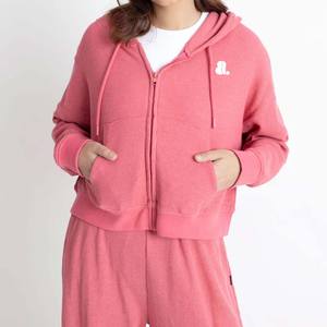 Conjunto de Sudadera con Cremallera y Pantalón Jogger para Mujer, Estampado 2026, 100% Algodón Transpirable, Cuello Alto, Grueso, Deportivo de Invierno, con Logotipo Personalizado - Product Image 2