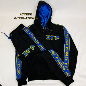 Conjuntos Deportivos de Alta Calidad para Mujer, Sudadera con Capucha y Pantalones Deportivos de la Hermandad Zeta Phi Beta, Estilo con Franjas Laterales, Bordado Sólido, OEM - Product Image 5