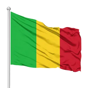 Promotional Product 48h fast delivery 3x5ft 100%polyester country red yellow green flag custom mali flag