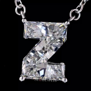 Unisex HPHT/CVD Lab Grown Diamond Colgantes finos y dijes Plata Blanco Chapado en oro DEF Z Letra IGI/GIA Certificado Joyas - Product Image 1