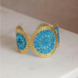 Vente en gros, nouveauté, bracelets en acier inoxydable de taille vintage en perles de verre plaquées or 18 carats, bijoux de mode pour femmes par HF CRAFTS - Product Image 5