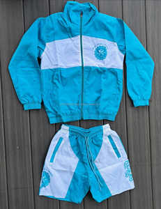 Ensemble coupe-vent coupe-court multicolore pour hommes personnalisé de haute qualité Ensemble de survêtement en nylon coupe-vent respirant pour l'été - Product Image 3