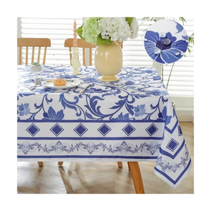 60x120Inch Tasselled Lightweight Custom Embroidered Tablecloth Ideal for Year-<b>Round</b> Use Creating a Cozy Dining Environment - Product Image 2