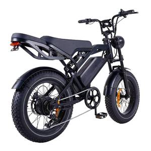 Bicicleta Eléctrica Retro Eléctrica con Motor de 1000W, Dos Asientos, Neumáticos Gruesos para Carretera, Dos Baterías, Acero, 7 Velocidades, Nueva en Tienda - Product Image 1