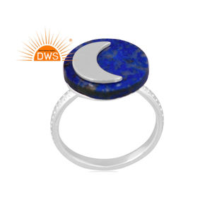 Anillo apilable de piedras preciosas de lapislázuli Natural de plata de ley fina de último diseño, joyería personalizada para mujer, regalo para ella - Product Image 1