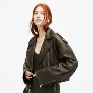 OEM diseño personalizado de alta calidad de la PU chaqueta de cuero casual de imitación de cuero de la motocicleta chaqueta de la cremallera del motorista chaqueta de abrigo para las mujeres - Product Image 2