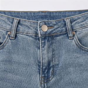 Custom Logo Breathable <b>Women</b> Straight Denim Workout Mid Waist Flat Front Casual Winter Wear Premium Trendy Fashion <b>Trousers</b> - Product Image 4