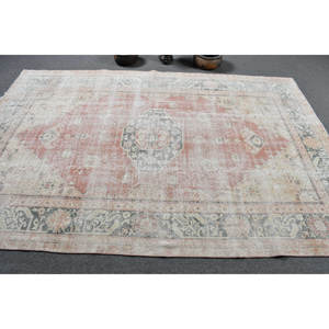 Antique Beige Rouge 9x12 Grand Tapis Vintage Turc 10mm Laine Latex Rectangulaire Nouveau Model-6x9ft Patchwork Couloir Rectangle - Product Image 3