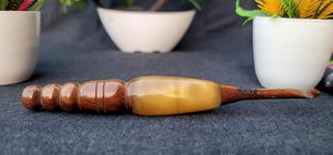Gancho de ganchillo de resina y palo de roble de 7 pulgadas con mango ergonómico para tejer y hacer ganchillo, 6 mm - Product Image 3