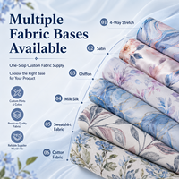 Tissu en mousseline de polyester doux à motif floral entrelacé personnalisable, idéal pour écharpes, chemises, foulards – Vente chaude – Usine OEM/ODM