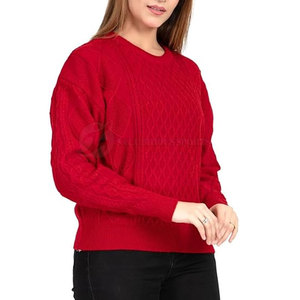 Pull en coton/laine décontracté pour femmes, hiver 2023, extérieur, anti-froissement et respirant, personnalisable, design tendance - Product Image 2