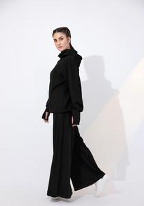 เสื้อสเวตเชิ้ตโอเวอร์ไซส์ปักโลโก้แบบ 3 มิติ ผ้าเฟรนช์เทอร์รี่ ชุดแทรคสูทสำหรับผู้หญิง ผ้าฝ้าย 100% เนื้อหนา พิมพ์ลายหนา - Product Image 2