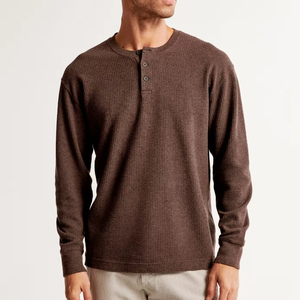 T-shirt noir pour homme à manches longues double couche, coupe épaules tombantes, haute qualité, tendance, grammage lourd, style mode - Product Image 4