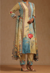 ชุดเดรสผ้าไหมวิสคอสจากอินเดียและปากีสถานชุดเดรสแขนกุดสำหรับผู้หญิงพิมพ์ลายดอกไม้ใส่สบายปกติใส่ได้หลายสี - Product Image 3