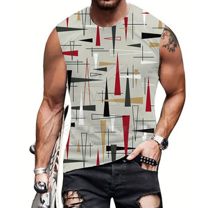 เสื้อกล้ามออกกำลังกายผู้ชาย ผ้าถัก สำหรับกิจกรรมกลางแจ้ง สวมใส่สบาย แห้งเร็ว ระบายอากาศได้ดี ผลิตจากโพลีเอสเตอร์/คอตตอน รับออกแบบตามสั่ง คุณภาพสูง บริการ OEM - Product Image 1