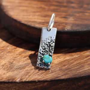 Arizona Turquoise Pendentif En Argent Sterling 925 Plaqué Or Lunette Réglage À La Main Collier De Pierres Précieuses Cadeau pour Les Femmes - Product Image 1