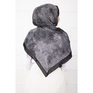 Black Batik Pattern Bamboo Scarf Series Hand Drawn Digital Printed Viscose Modal Jersey Lace Floral Solid Winter Suitable - Product Image 4