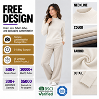 Pull en laine 100% pour femme FNJIA, blanc, col montant, bordure côtelée, coupe slim, tricot doux, automne-hiver, tenue décontractée de bureau pour femmes