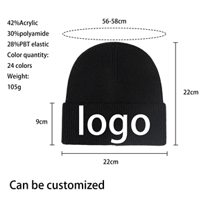 Gorros gruesos de lana de alta calidad, sombreros de punto jacquard, gorro cálido personalizado para mujer, gorro de invierno con logotipo personalizado, gorro - Product Image 4