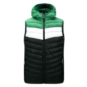 Chaqueta acolchada ligera sin mangas personalizada al por mayor, chaqueta acolchada gruesa con capucha para hombre, chaqueta sin mangas - Product Image 1