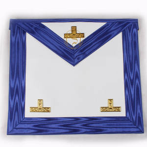 Haute qualité bleu Lodge maçonnique Regalia personnalisable brodé officiers tabliers col en dentelle en gros tissu produit personnalisé - Product Image 1