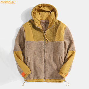 ODM Custom <b>Men's</b> Zip Outdoor <b>Fleece</b> Filling Winter Jacket <b>Men</b> <b>Sherpa</b> <b>Fleece</b> Full Zipper Jackets with <b>Hoodie</b> - Product Image 3