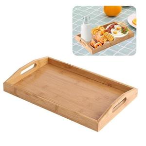 Bandeja de servicio de madera Premium con asas Diseño rústico y elegante | Bandeja hecha a mano Durable y elegante con asas integradas - Product Image 5