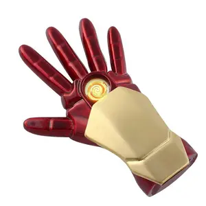 Lt189 Hotsale novo estilo 3D Marvel Homem de Ferro forma de mão Marvel Metal Recarga Usb Filtro eletrônico isqueiro atacado