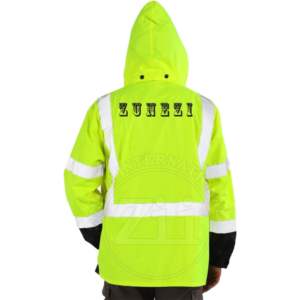 Hi Vis <b>Reflective</b> Anti-Static Flame-Retardant Winter Workwear Jacket Breathable Cotton Fleece <b>Safety</b> <b>Clothing</b> ANSI Class 1 LED - Product Image 2