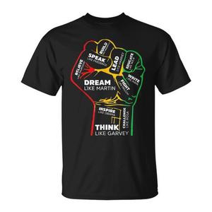 Camiseta promocional negra para hombre Power Fist Hand History Month - Product Image 1