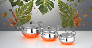 PREMIUM 3-Pcs Handi Cookware Set Stainless Steel with Copper Bottom for Cooking - Product Image 6