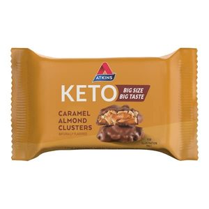 Atkins Caramel Almond Clusters, Gluten Free, High in Fiber, 1g Sugar, 2g Net Carb, Keto Friendly, 20 Count - Product Image 6