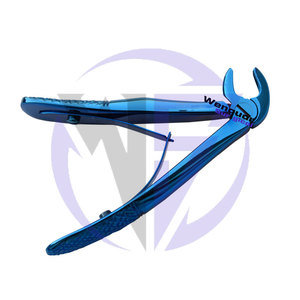 Pinzas de Extracción Dental Pediátricas OEM, Recubiertas de Titanio Azul, Acero Inoxidable, Instrumento Manual Wenquar - Product Image 6